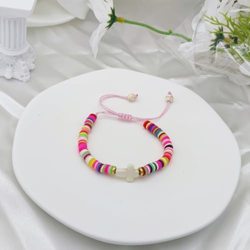 Baptism Gifts Cross Bracelet for Girl, First Communion Confirmation Bless Gifts for Teenage Girls Boys, Kindergarten Preschool Graduation Christening Gift for Daughter Granddaughter Godchild