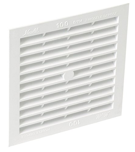 Nicoll B114 Grille simple carrée avec Moustiquaire 100 - Blanc
