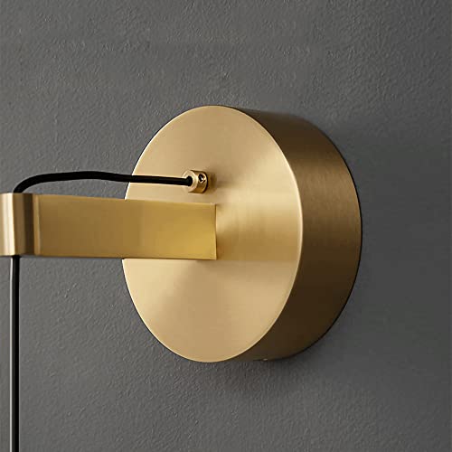 Aplique de pared de latón lineal, iluminación LED minimalista y elegante de 3W 6