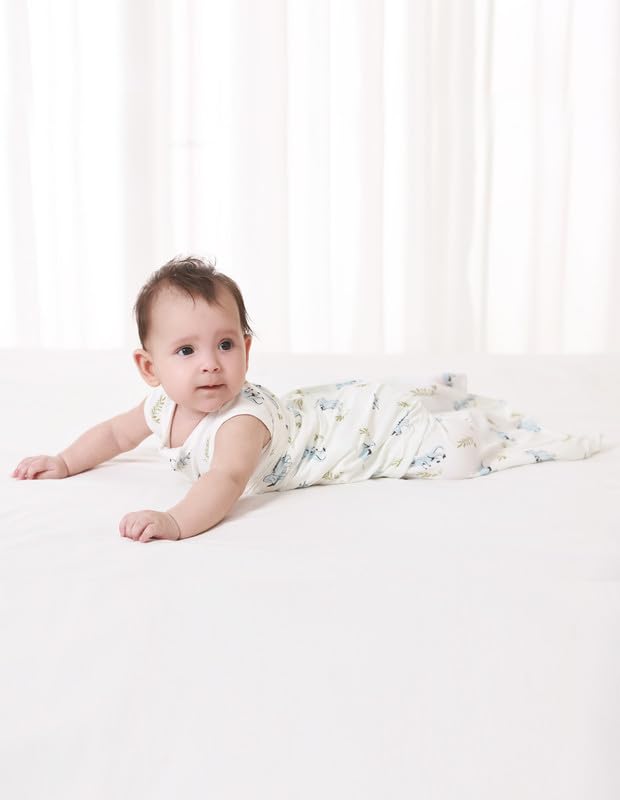 Image of Baby Wearable Blanket Sleeveless Unisex Sleeping Bag Swaddle Boy Girl Sleep Sack Viscose from Bamboo, Little Dinosaur, 0-3Months