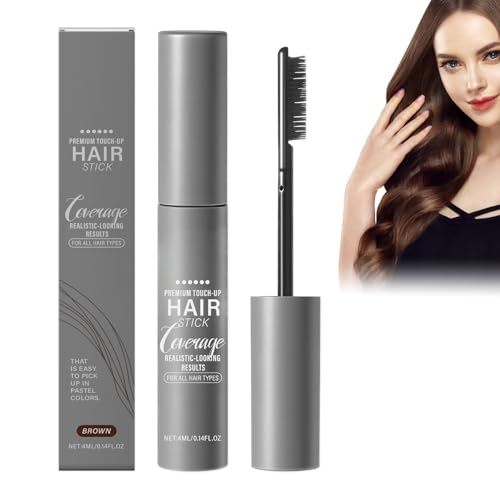 Clawrex Haarmascara 4 ml Haar Mascara Haarfärbemittel - Braune Ansatzfarbe als Hair Stick mit Bürste Wasserdichte und Schweißdichte Graue Haare Abdecken & Haaransatz Präzise Kaschieren