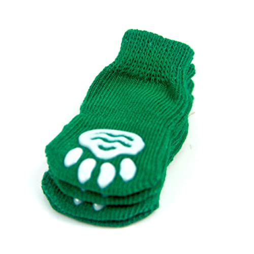 ABOOFAN Entzückende Weihnachtssocken für Haustiere 4 Stück Grüner Baum Warme Socken für Katzen Haustiermode