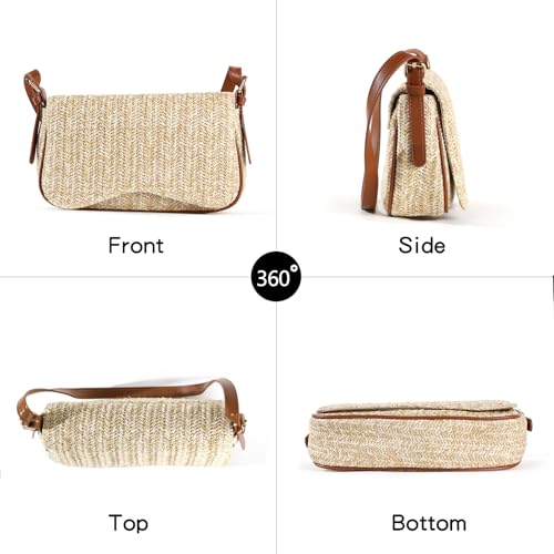 Richeart Straw Purses for Women - Summer Beach Shoulder Purse - Boho Clutch Underarm Bag2