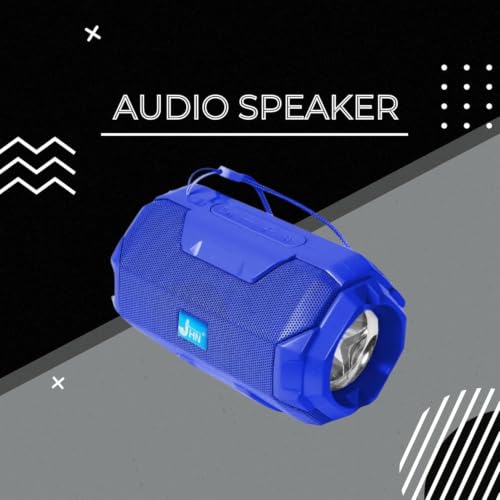 Image of Portable Wireless Bluetooth Speaker 5W with Built-in Torch, Deep Bass Stereo Sound, Long Battery Life, AUX Input, Rugged Water Resistant Design for Outdoor & Indoor (Blue)
