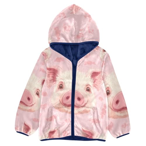 Piggy Girls Fleece Jacket Girls Fall Jacket Girls Zip Up Hoodie Girls Sherpa Jacket 2-10T