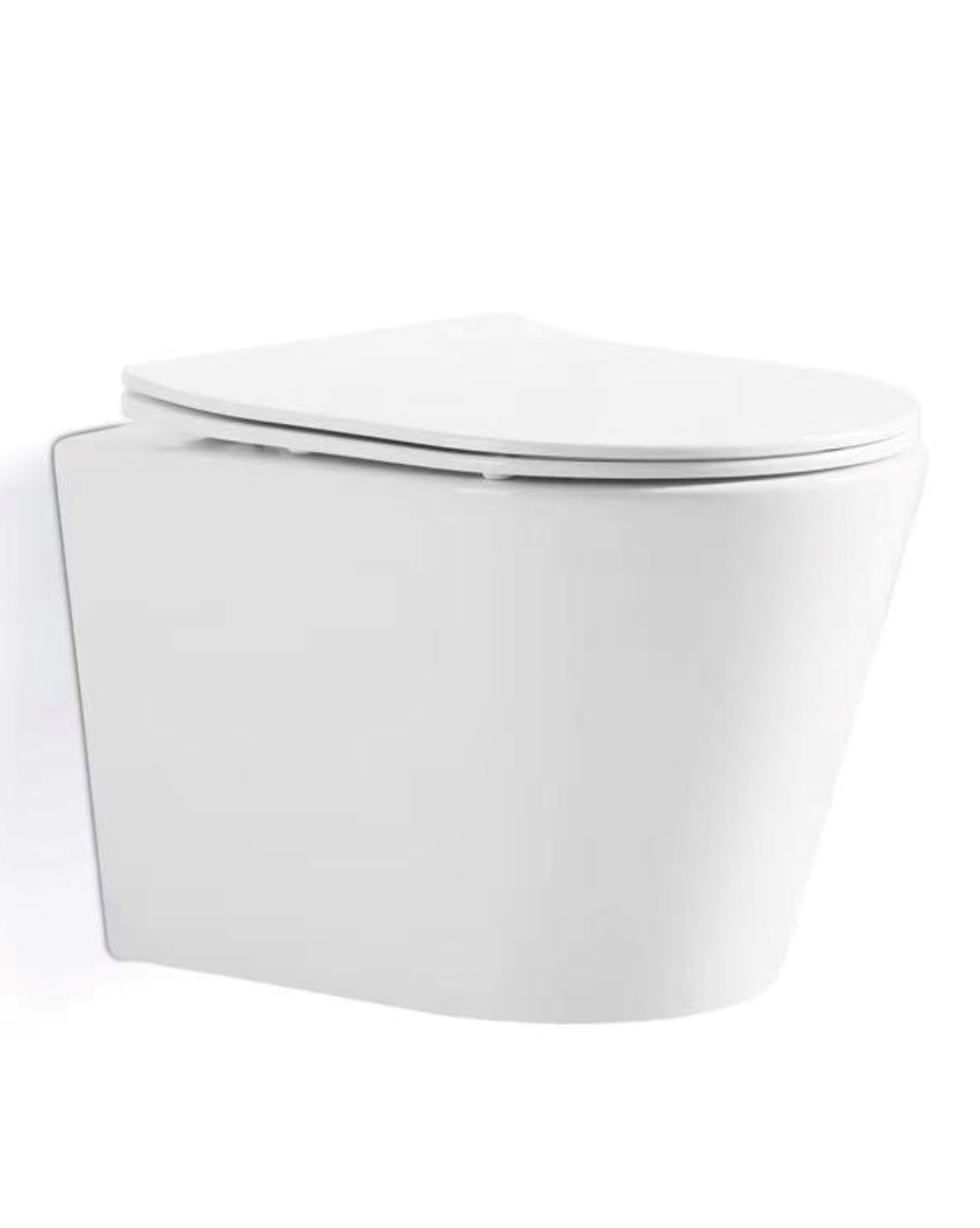 Inodoro SUSPENDIDO, Wc Inodoro Balnco, Retrete para Hogar, Sistema RIMLESS ANTIBACTERIA, Tapa Dura Extrafina AMORTIGUADA, Salida Dual