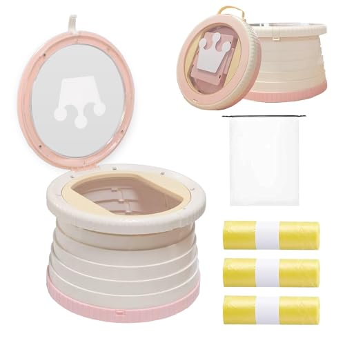 sunnysmile portable toilet for kidsportable potty seat for toddler traveltravel potty with travel bag applicable to camping indooroutdoor use includes 75 replacement bags