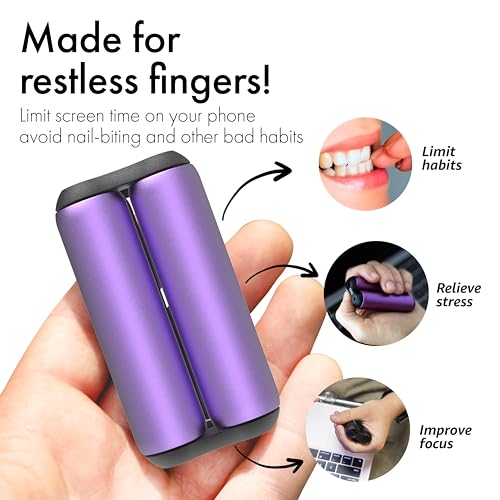Image of ONO Roller - Handheld Fidget Toy for Adults | Help Relieve Stress, Anxiety, Tension | Promotes Focus, Clarity | Compact, Portable Design (Purple, Junior Size - Aluminum)