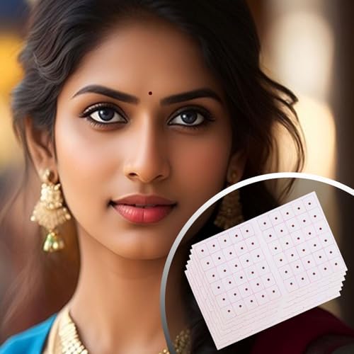 Image of VAMA Fashions 3mm Sticker Small Round Self-Adhesive Bindis Set for Women Girls Reusable Skin-Friendly Non-Toxic Forehead Dots Bindis for Daily & Festive - 6 Cards (3MM Maroon Bindi)
