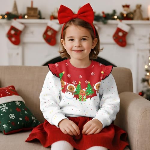 Toddler Sweatshirt Ruffle Long Sleeve Sweatshirts for Girls Size 1-8 Lightweight Crewneck Pullover Tops Kids3