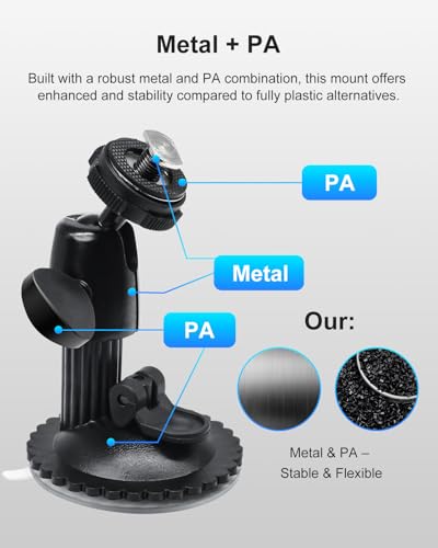 Image of Windshield Suction Mount for Backup Camera Monitor System - Heavy-Duty 5kg Load Capacity, Metal Construction, 360 Adjustable Ball Head, No Drill Easy Install for Car /RV /Truck