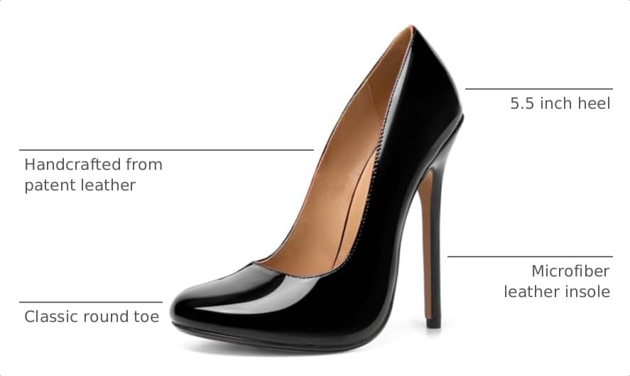 Image of Unisex High Heels for Men and Women 5.5 Inch Stiletto Heels | Round Toe Pumps Sexy Dress Party Shoes