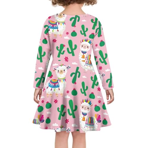 PinUp Angel Girls A-Line Dress Cute Graphic Pattern Long Sleeve Casual Girl Dresses for Party4