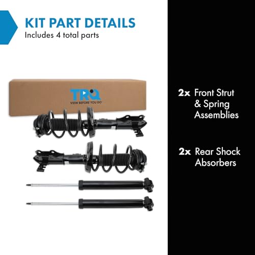 Image of TRQ Front and Rear Complete Strut Assembly & Shock Absorber Kit Complete Strut & Coil Spring Assembly Compatible with 2018-2022 Chevrolet Equinox 2018-2021 GMC Terrain