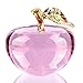 LiuliuBull Glaze Crystal Figurine Papiers en Papier émaillé Strass Feuilles Statue Statue Cadeau de Noël Décor Cadeau Collection (Color : Pink, Size : 80mm)