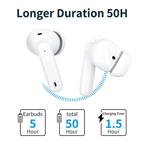 Xiaowtek A40 PRO Wireless Earbuds, 50Hrs Playtime Bluetooth Earbuds Built In Noise Cancellation Mic thumb #5