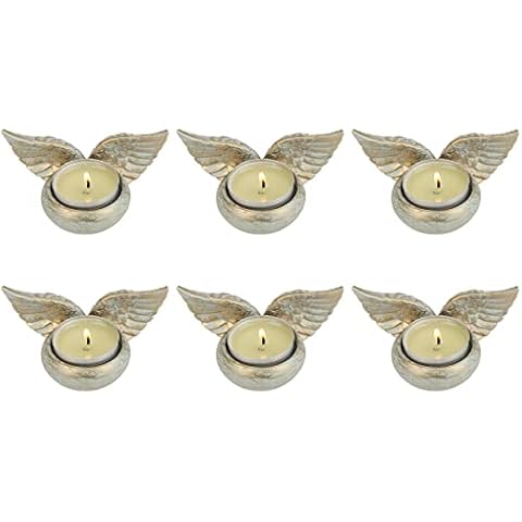 Vixdonos Angel Wings Tealight Candle Holders Resin Votive Candle Holder,Green Prayer Candle Holder Memorial Gifts for Mom ,Daughter, Wife,Friend Cover