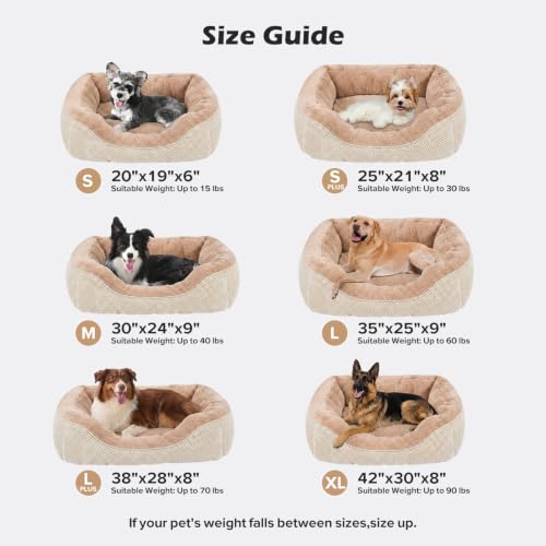 Image of Dog Bed Medium Size, Orthopedic Warming Soft Calming Sleeping Durable with Anti-Slip Bottom