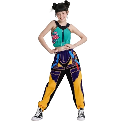 Kids Girls Singer Outfits Halloween Fancy Stage Clothes Merch 4-14Years