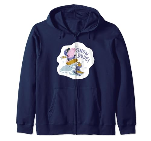Sweat Peppa Pig snowboard à fermeture éclair pour jouer dans la neige et l'école