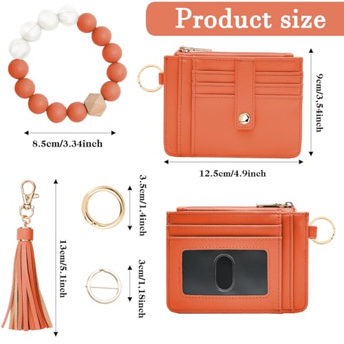 Image of KNGITRYI Wristlet Wallet for Women,RFID Keychain Wallet with Beaded Strap