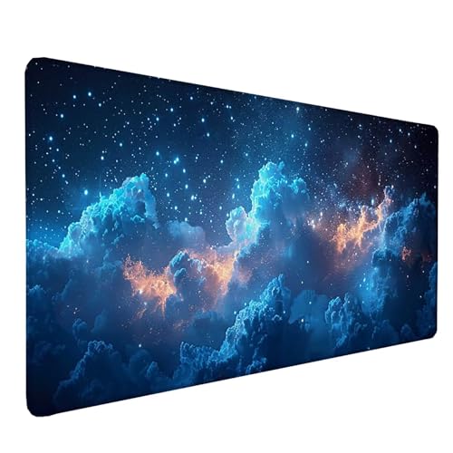 Tapis souris bleu sous main bureau étanche bords cousus gamer