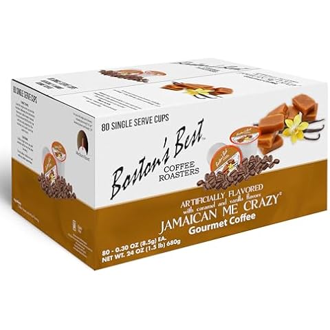 Boston’s Best Coffee - Jamaican Me Crazy Flavored Coffee, Delicious Gourmet Coffee, Compatible with Keurig® Coffee Maker, 1 Count (80 Single Serve Cups) Cover