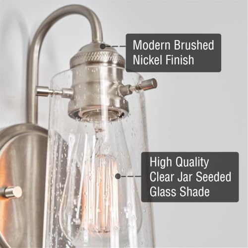 Image of Kira Home Rayne 10 inch Modern Farmhouse Wall Sconce for Bathroom Vanity, Pack of 2