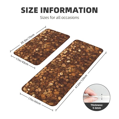 Alfombrillas de cocina de diseño cafetero, pack de 2 piezas seguras y cómodas 3