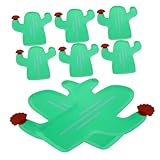 Warmhm 8 Stück Kaktus-Pappteller geformt Teller zum Servieren von Gerichten Party Junggesellin Servierteller für Speisen tropische Pappteller Vorspeisenteller Snack-Tabletts Papier Green