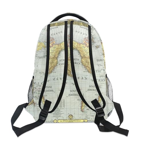 Image of Nander Backpack Travel World Map Painting School Bookbags Shoulder Laptop Daypack College Bag for Womens Mens Boys Girls, World Map, 11.4x6.9x16in, Daypack Backpacks
