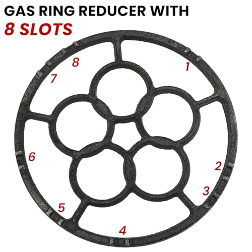 Image of Supvox 8-Inch Gas Saver Stand, Universal Cast Iron Wok Support Ring for Round & Square Gas Stoves for Stability and Even Heating