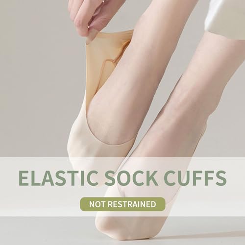 Image of 2 pairs Women No Show Socks Ice Silk Socks Low Cut Liner Non Slip Invisible sock Ice Feeling socks for Women Girls