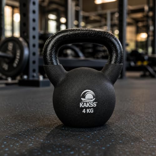Image of Kakss Half Coating Neoprene Kettlebell (black, 4kg)