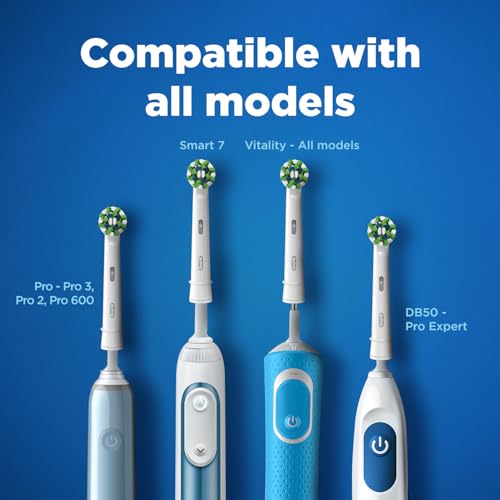 Image of Oral-B Pro 3 Electric Toothbrush, Rechargeable,Charger Included, 3 Pressure Modes For Adults & ORIGINAL Cross Action Soft Replacement Brush Heads, Prosmart Series, 4 Refills, Multicolor