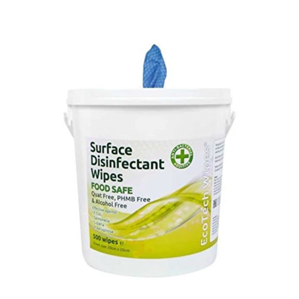 EcoTech EBSD500QF Surface Disinfectant Wipe, Food Safe Blue Diamond (Pack of 500)