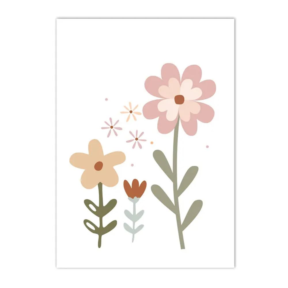 3 Affiche Prenom Personnalisé Bebe 30x40cm Tableau Chambre Fille Rose Fleurs Poster Decoration Murale Chambre ado Fille Enfant Toile Chambre Bébé Fille Cadeau sans Cadre