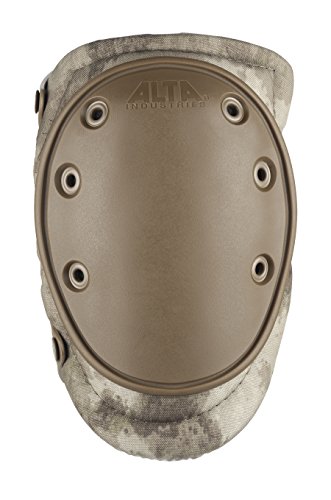 ALTA 50453.18 AltaFLEX Gel Insert Heavy Duty Knee Protector Pad, A-TACS Cordura Nylon Fabric, AltaLOK Fastening, Flexible Cap, Long, Coyote