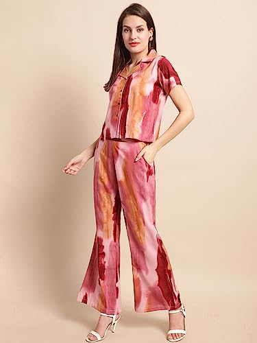 Image of Claura Black Rayon Co-ords Set for Women /Cord Set for Women
