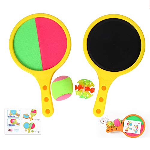 OVEA Pelotas De Juguete, Los Niños Bola Pegajosa Juguetes Shoot Sucker Raqueta, 2-En-1 En Interiores Y Exteriores Interactivo Deportes Bouncing Ball Juego Juguetes para Los Niños,Negro