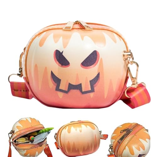 Sac citrouille visage souriant pour ranger téléphone et cartes en sortie