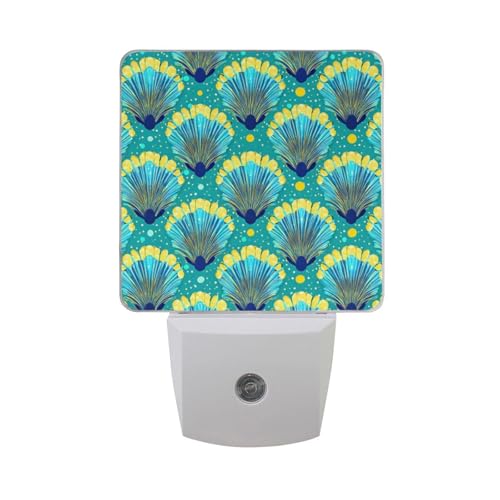 Lámpara de noche con sensor LED, color azul aqua y amarillo miniatura 7
