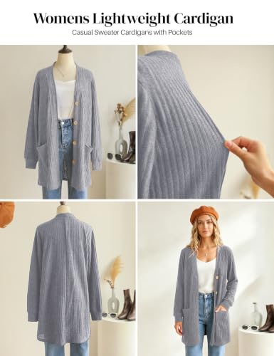 Image of MONNURO Plus Size Cardigan for Women Lightweight Open Front with Pockets