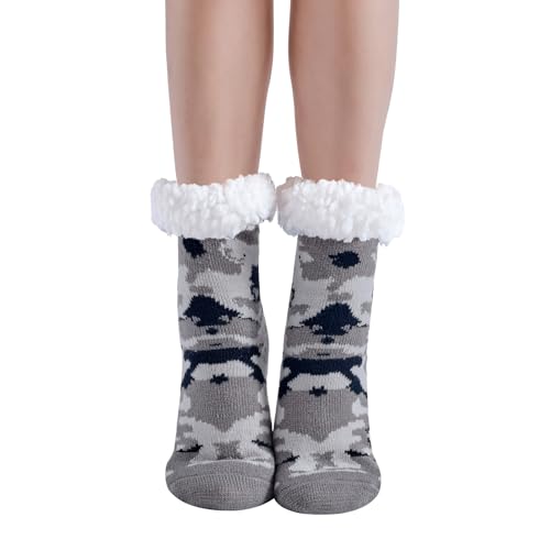 Hisonwel Chaussette Antiderapante Enfant, Chaussettes Chaudes Enfants,Noel Hiver Antidérapantes Cadeau Chaussettes