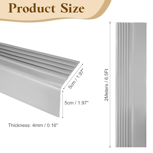 Nariz de escalera vinilo autoadhesivo protector borde escalón gris 2x2 3