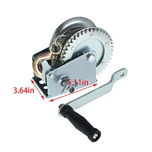 Winche manual 1500 lbs con freno y cable de acero miniatura 2