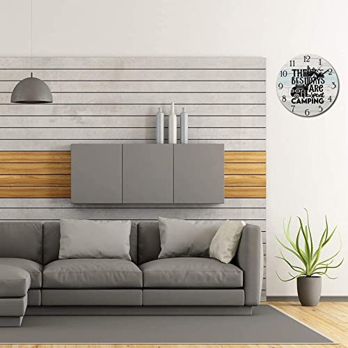 The-Best-Days-are-Spent-Camping-Wooden-Round-Clocks-Happy-Camping-Adventure-Clocks-Travel-Hiking-Wall-Decor-Silent-Clock-Farmhouse-Decor-Round-Wall-Clocks-for-Living-Room-Bedroom-12Inch The Best Days are Spent Camping Wooden Round Clocks Happy Camping Adventure Clocks Travel Hiking Wall Decor Silent Clock Farmhouse Decor Round Wall Clocks for Living Room Bedroom 12Inch