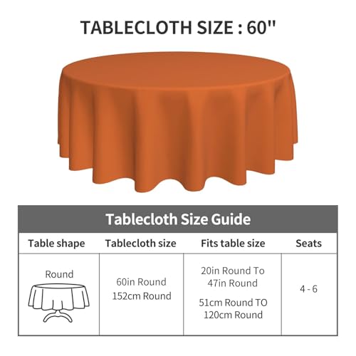 Nappe ronde polyester rouge brique pour repas de famille chaleureux