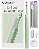 SURI 2.0 Sonic Electric Toothbrush with Pressure Sensor & UV-Cleaning Travel Case | 40+Day Battery | Designed in London | Electric Toothbrush for Adults | Travel Toothbrushes | Tooth Brush | Green
