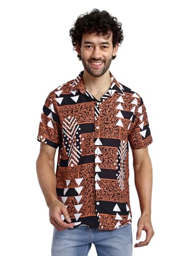 Leriya Fashion Men's Rayon Shirt - Summer Button Down Shirts | Half Sleeve Printed |Formal |Casual Stylish Shirt's for Man